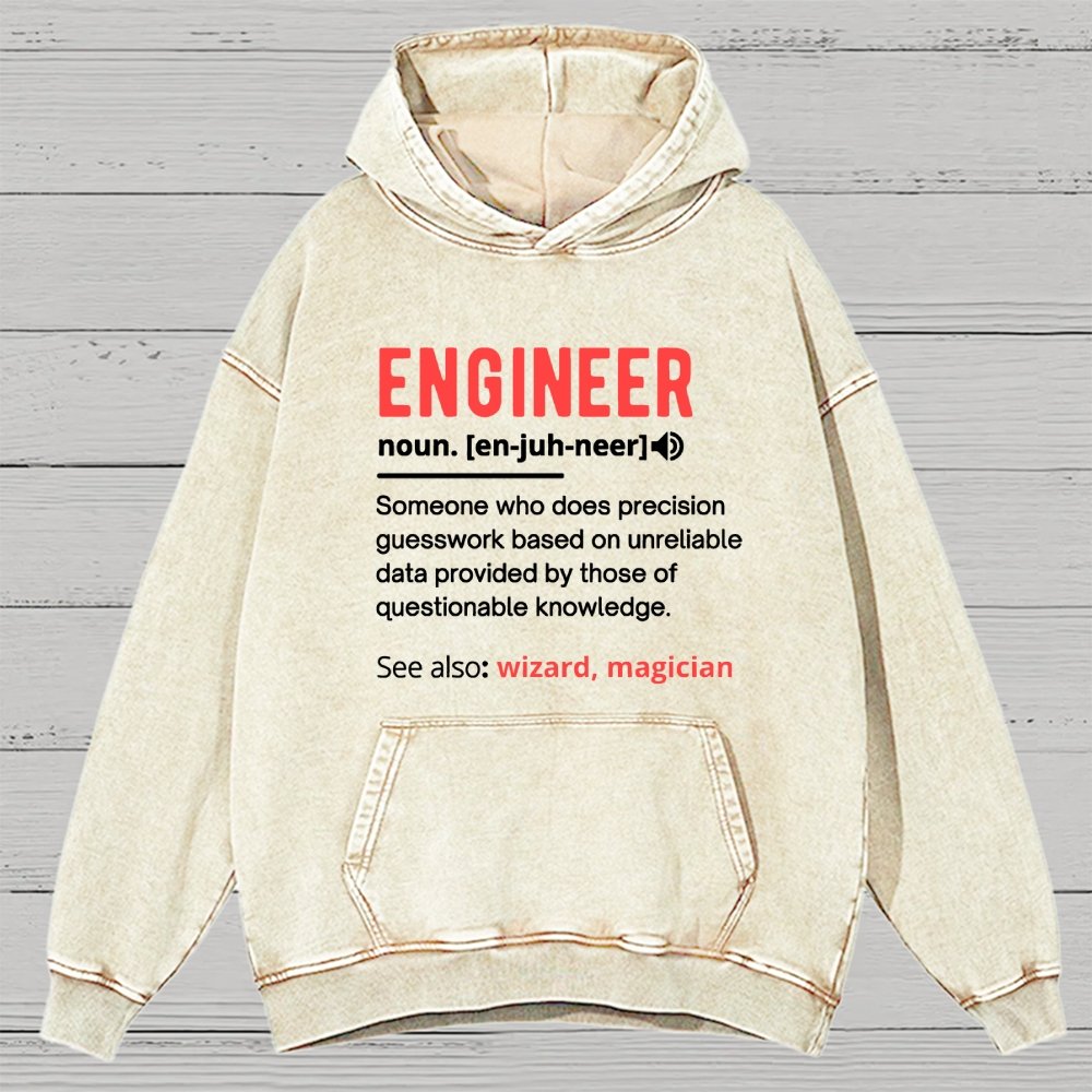 Engineer Definition Vintage Distressed Hoodie
