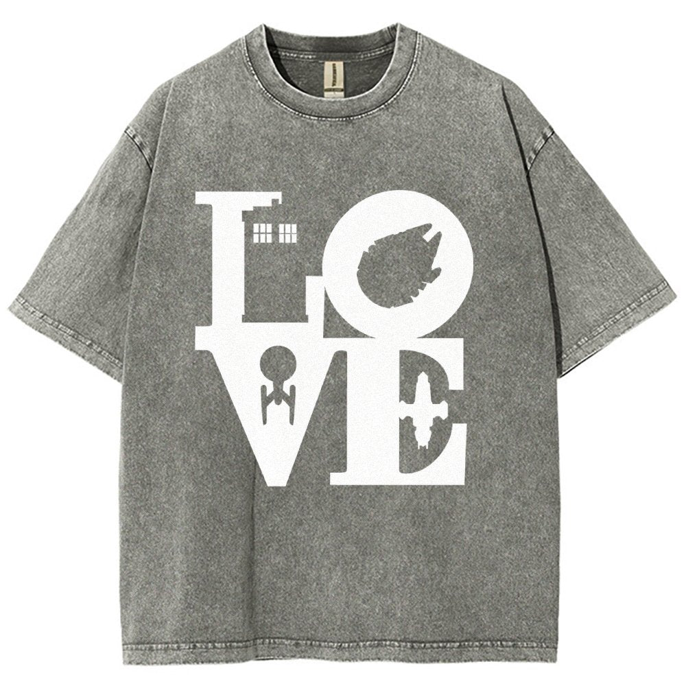 I Love SciFi Black Vintage Distressed T-shirt