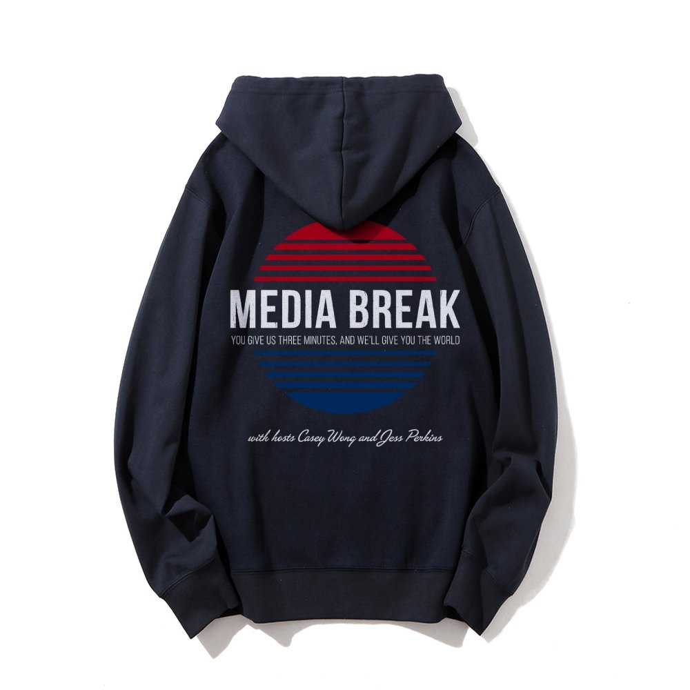 Media Break Printed Back Unisex Cotton Hoodie