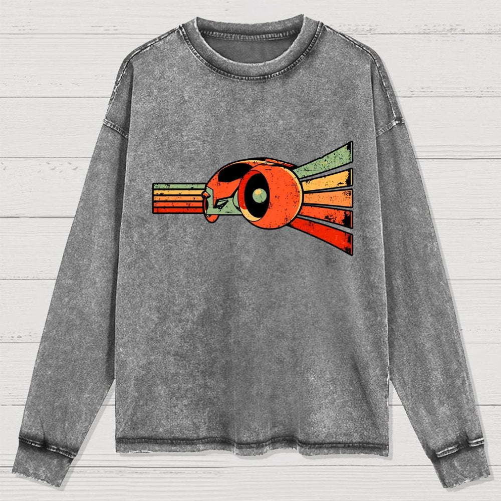 Vintage Grid Washed Long Sleeve Tee