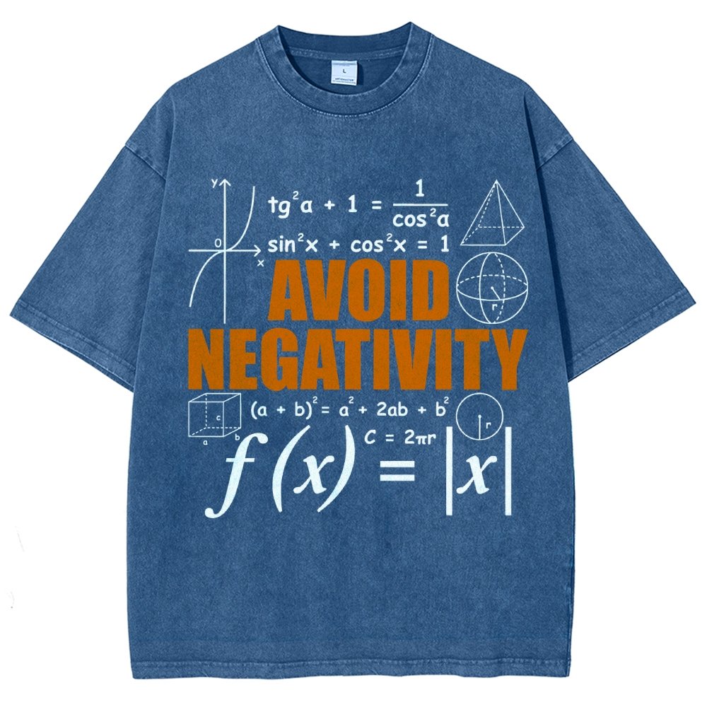 Avoid Negativity Funny Math Mathematician Vintage Distressed T-shirt