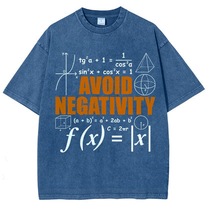 Avoid Negativity Funny Math Mathematician Vintage Distressed T-shirt