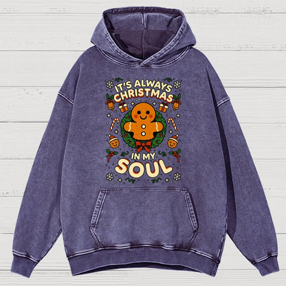 Christmas Soul Gift Vintage Distressed Hoodie