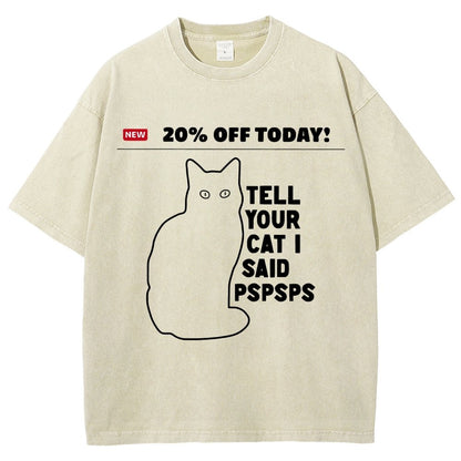 Tell Your Cat Vintage Distressed T-shirt