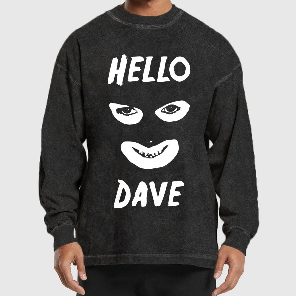 Hello Dave Washed Long Sleeve Tee