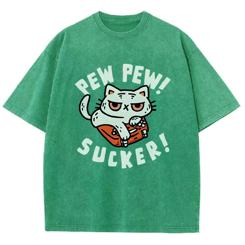Pew Pew Sucker Vintage Distressed T-shirt