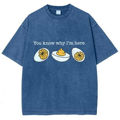 Retro You Know Why I'm Here Deviled Egg Vintage Distressed T-shirt