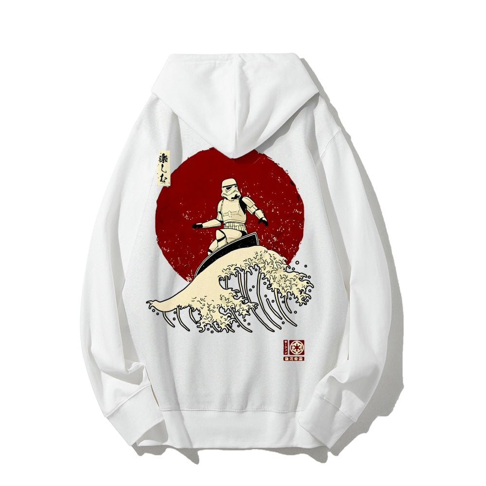 Cosmic Wave Printed Back Unisex Cotton Hoodie