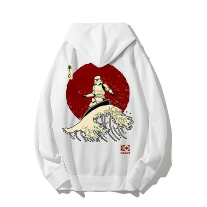 Cosmic Wave Printed Back Unisex Cotton Hoodie