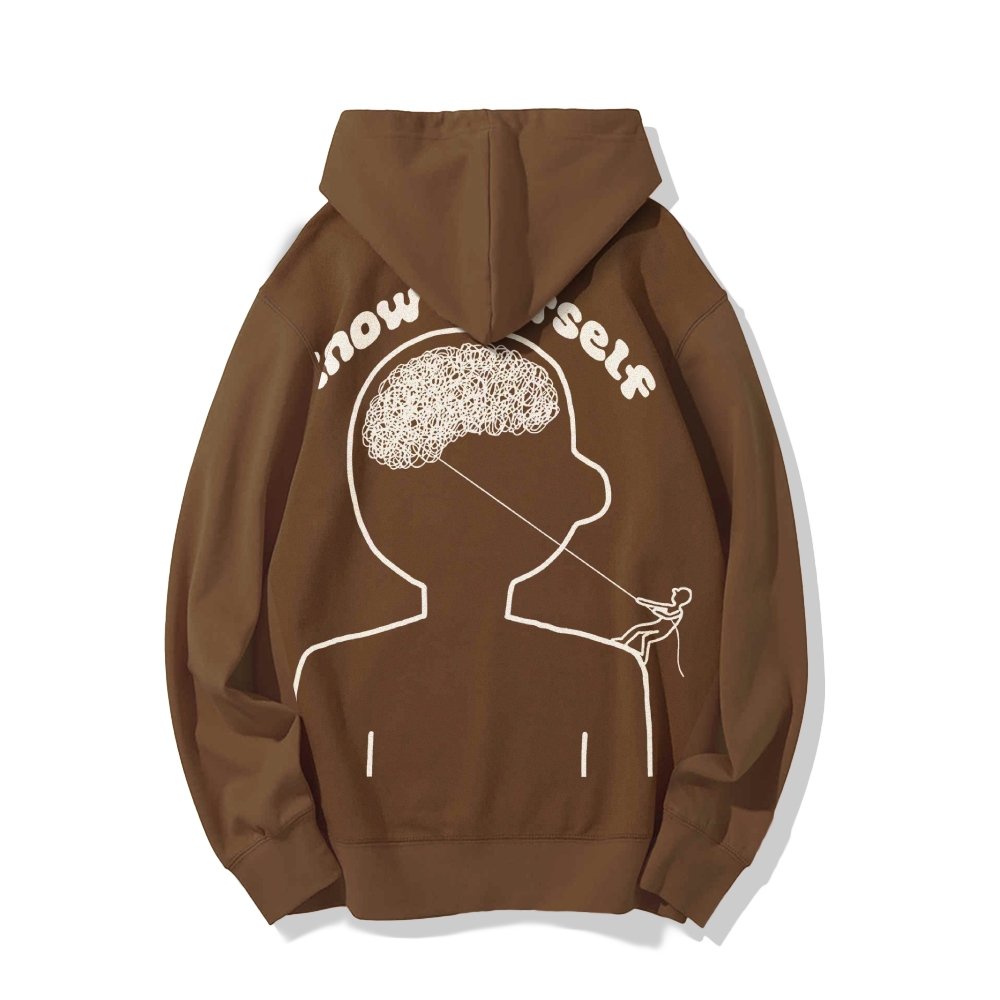 Vintage Mental Health Matters Graphic Print Printed Back Cotton Hoodie