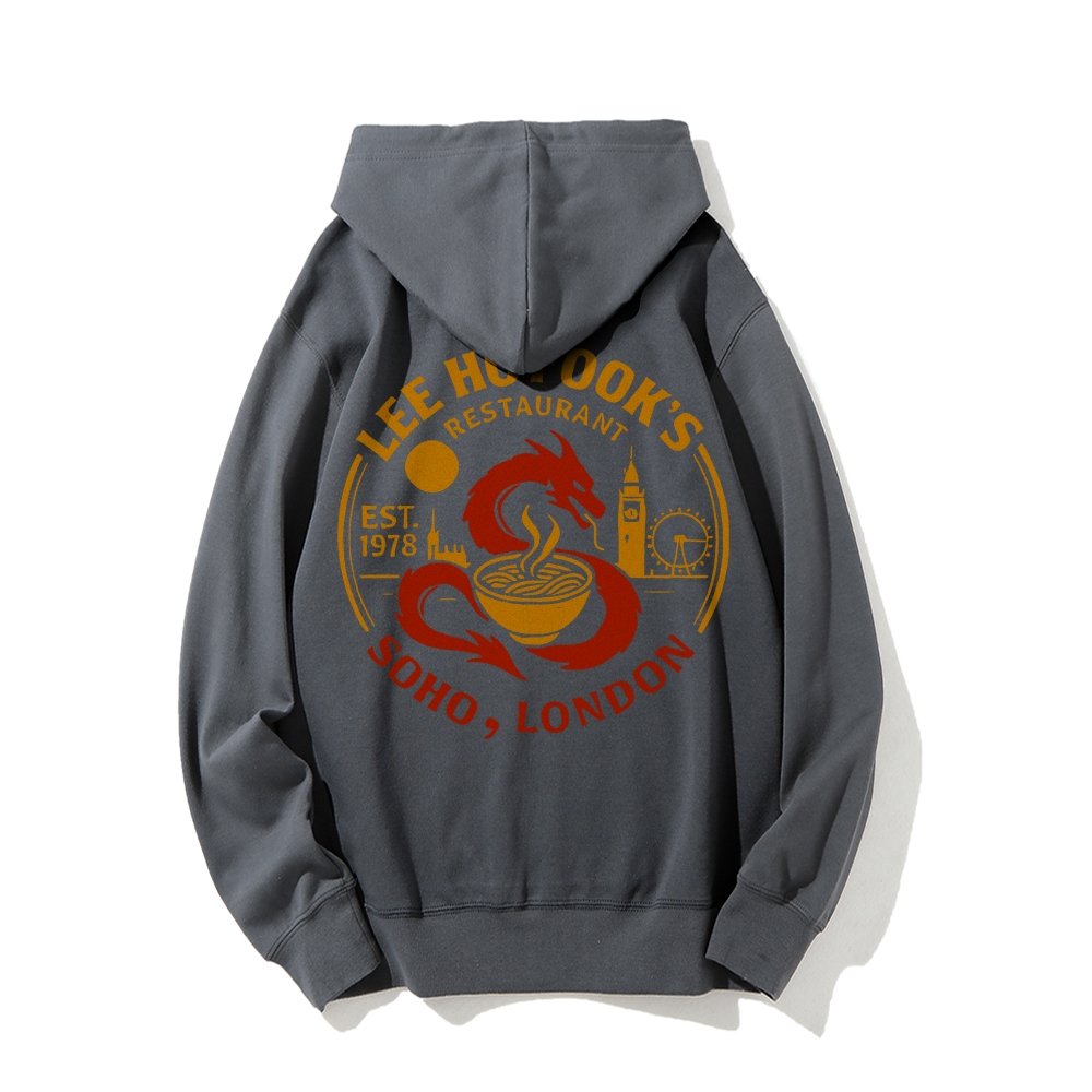 Lee Ho Fooks Printed Back Cotton Hoodie