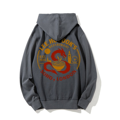 Lee Ho Fooks Printed Back Cotton Hoodie