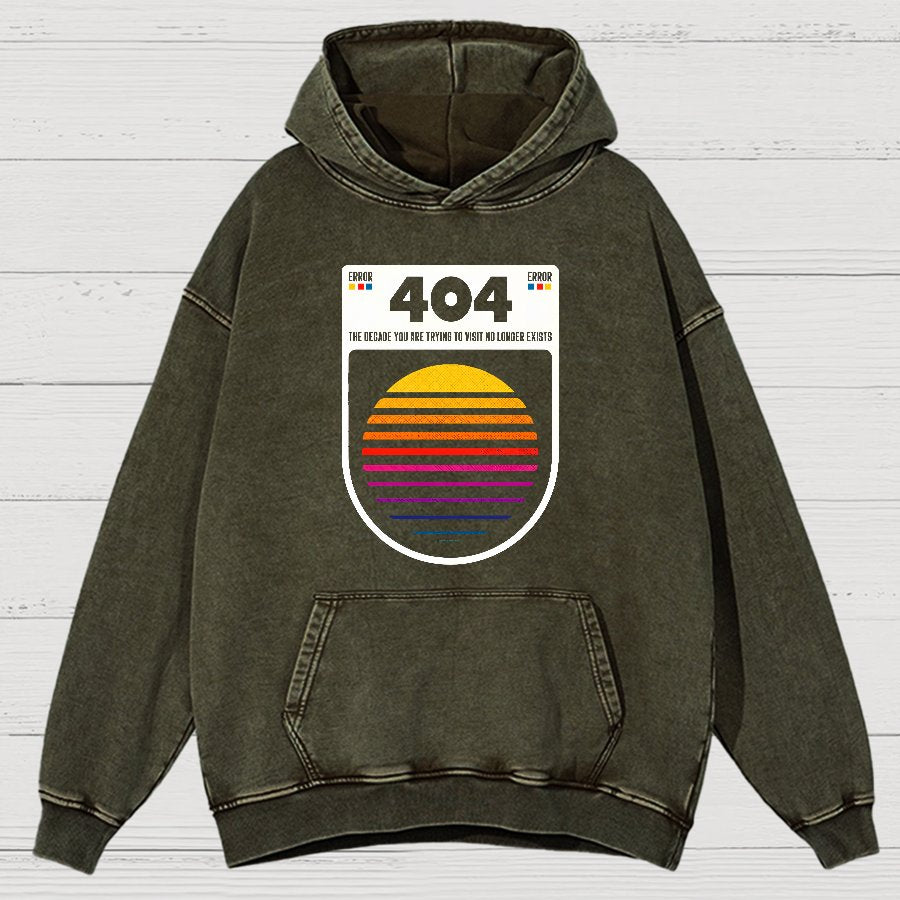 404 Decade Not Found Vintage Distressed Hoodie