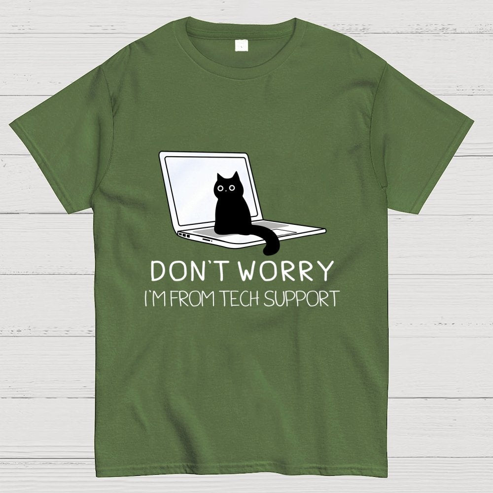 Funny Cat Tech Support Geek T-Shirt