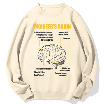 Engineers Brain Funny Sarcastic Engineering Geek Cotton Sweatshirt