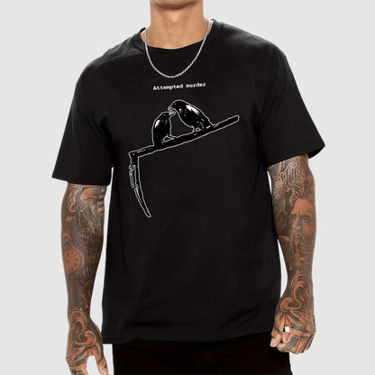 Crow Scythe Attempted Murder Geek T-Shirt