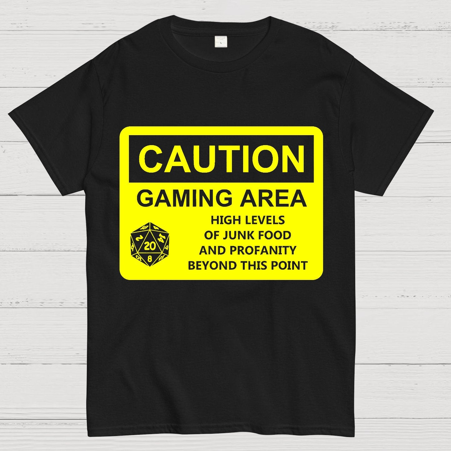 CAUTION GAMING AREA Geek T-Shirt