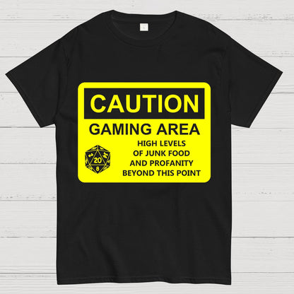 CAUTION GAMING AREA Geek T-Shirt