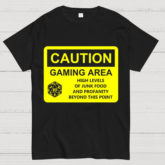 CAUTION GAMING AREA Geek T-Shirt