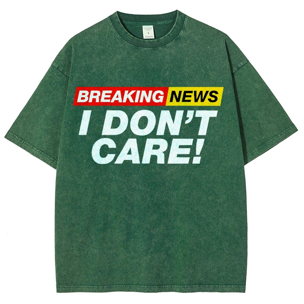 Breaking News  I Don't Care Vintage Distressed T-shirt