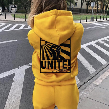 Procrastinators Unite! Printed Back Unisex Cotton Hoodie