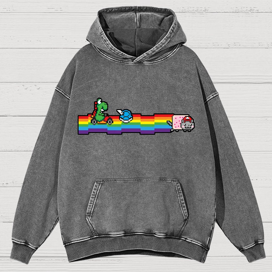 Rainbow Kart Vintage Distressed Hoodie