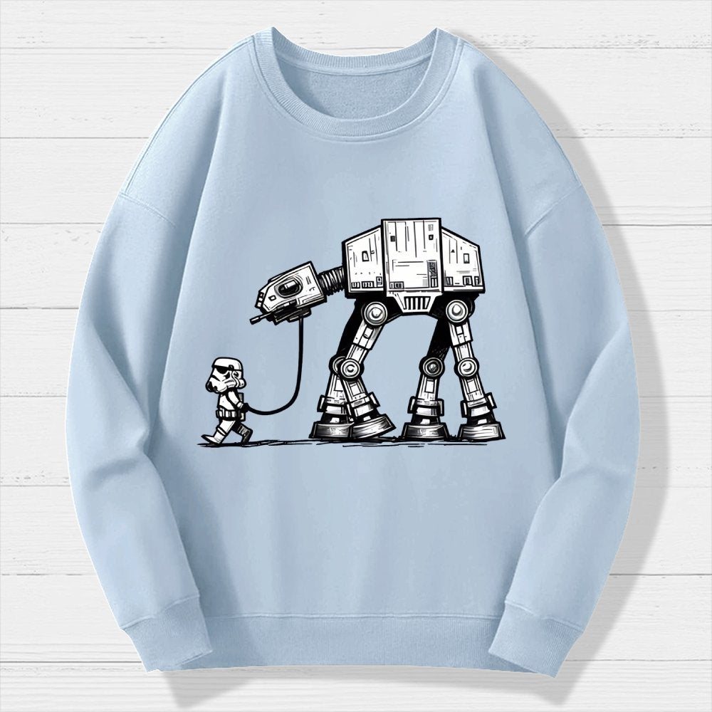 Galactic Robot Dog-Planetary Battles Geek Cotton Sweatshirt