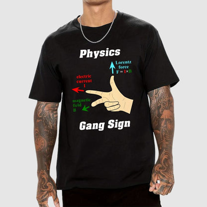 Right Hand Rule Physics Gang Sign Geek T-Shirt