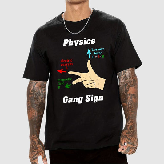 Right Hand Rule Physics Gang Sign Geek T-Shirt