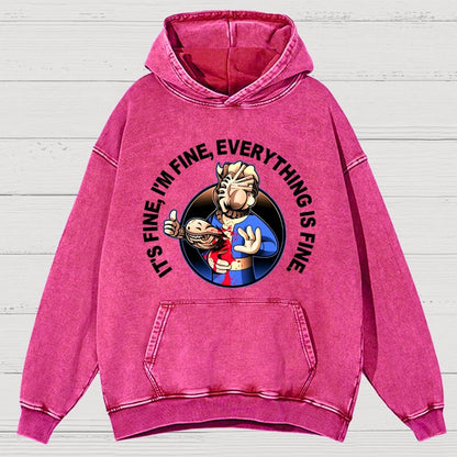 I'M Fine Everything Is Fine Vintage Distressed Hoodie