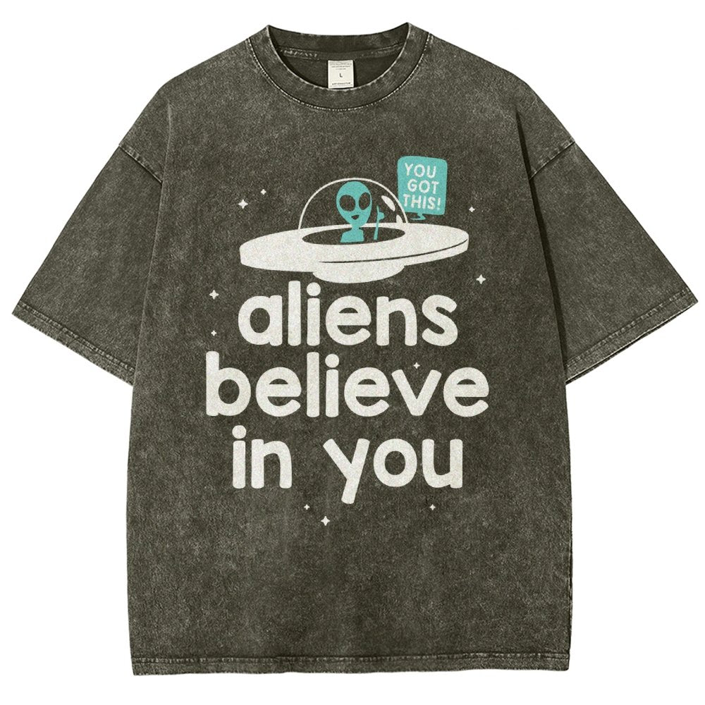 Mystery Creatures Believe In You Vintage Distressed T-shirt