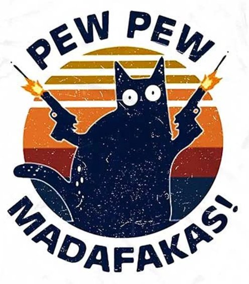 Pew Pew Madafakas Cat Nerdy T-Shirt