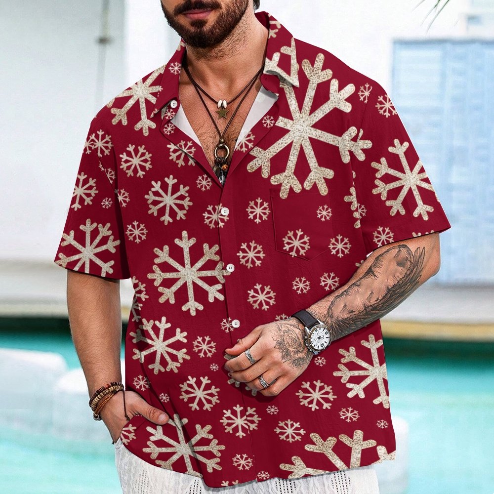 Christmas Snowflake Print Geeky Shirt