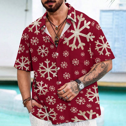 Christmas Snowflake Print Geeky Shirt