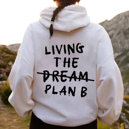 Living Plan B Printed Back Unisex Cotton Hoodie
