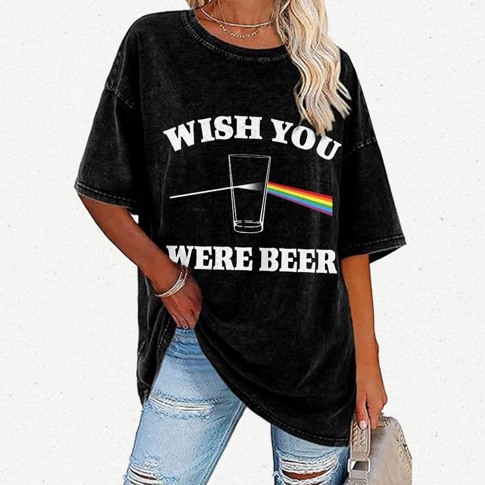 Wish You Were Beer Vintage Distressed T-shirt