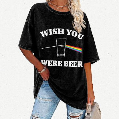 Wish You Were Beer Vintage Distressed T-shirt
