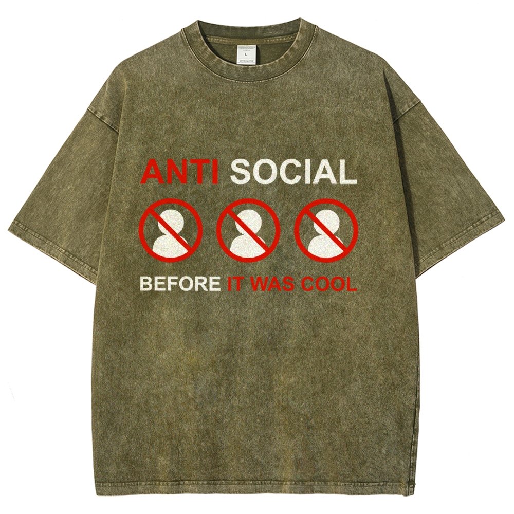 Anti-Social Before It Was Cool Vintage Distressed T-shirt