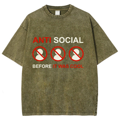Anti-Social Before It Was Cool Vintage Distressed T-shirt
