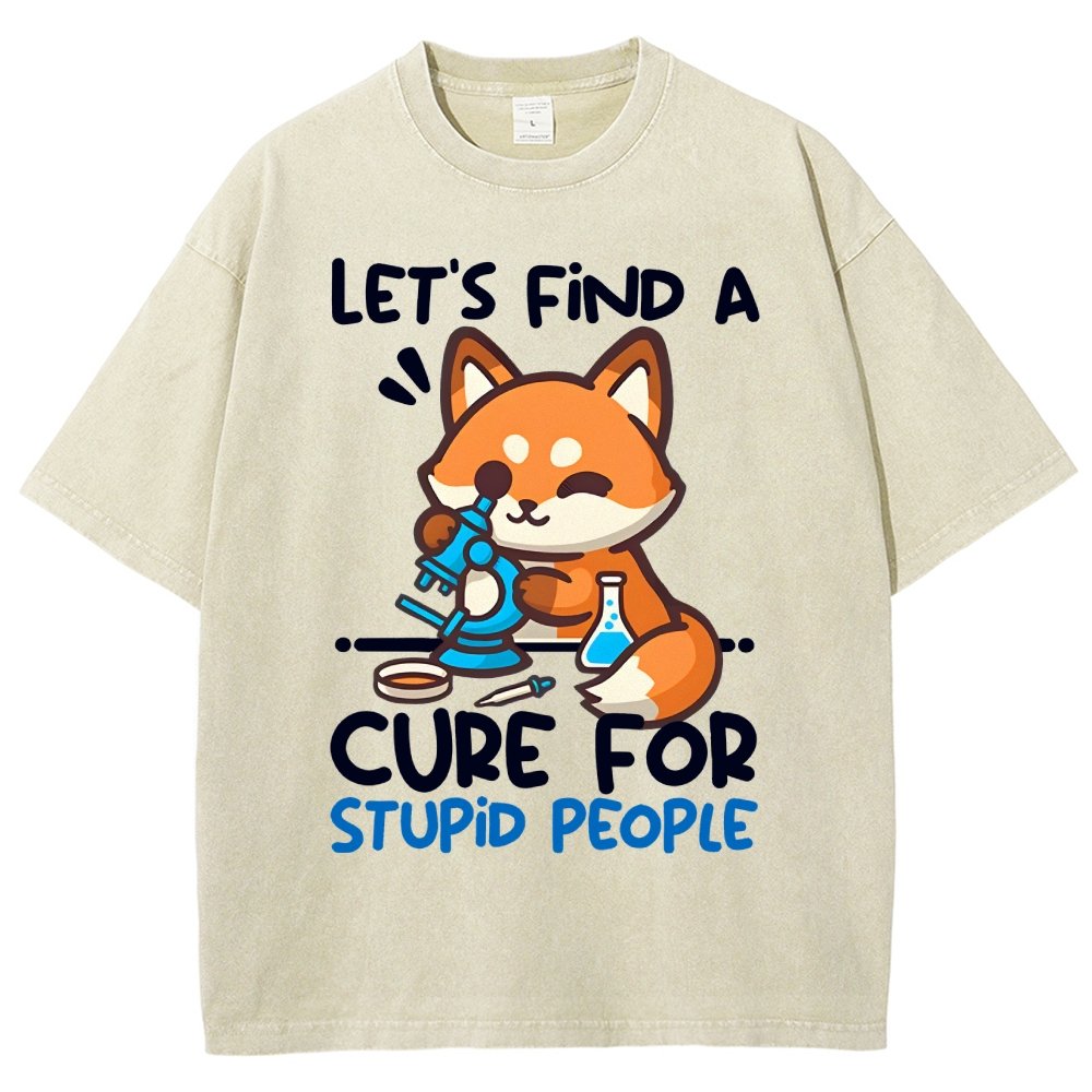 Fox Cure For Stupid People Vintage Distressed T-shirt