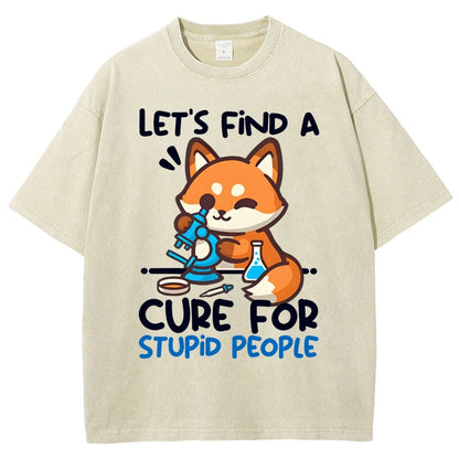 Fox Cure For Stupid People Vintage Distressed T-shirt