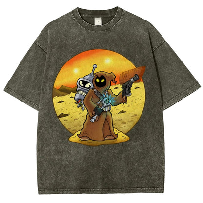 Robot Hunter Vintage Distressed T-shirt