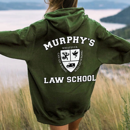 Murphy's Law School  Academic Printed Back Unisex Cotton Hoodie