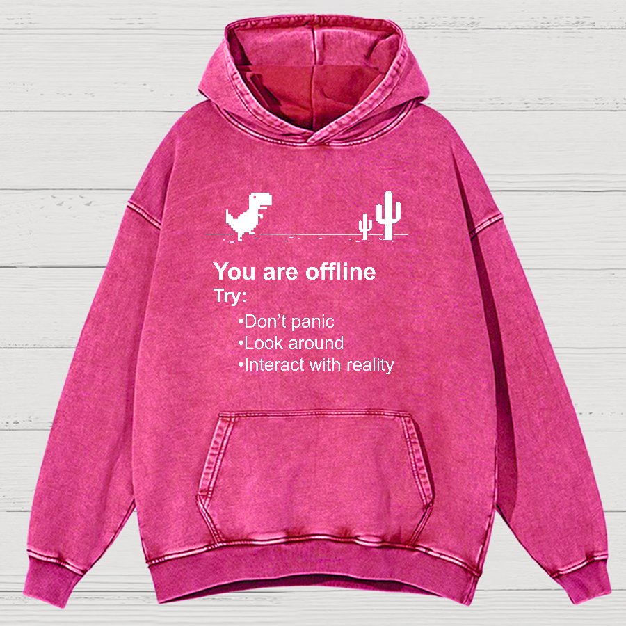 Funny Offline No Internet Vintage Distressed Hoodie