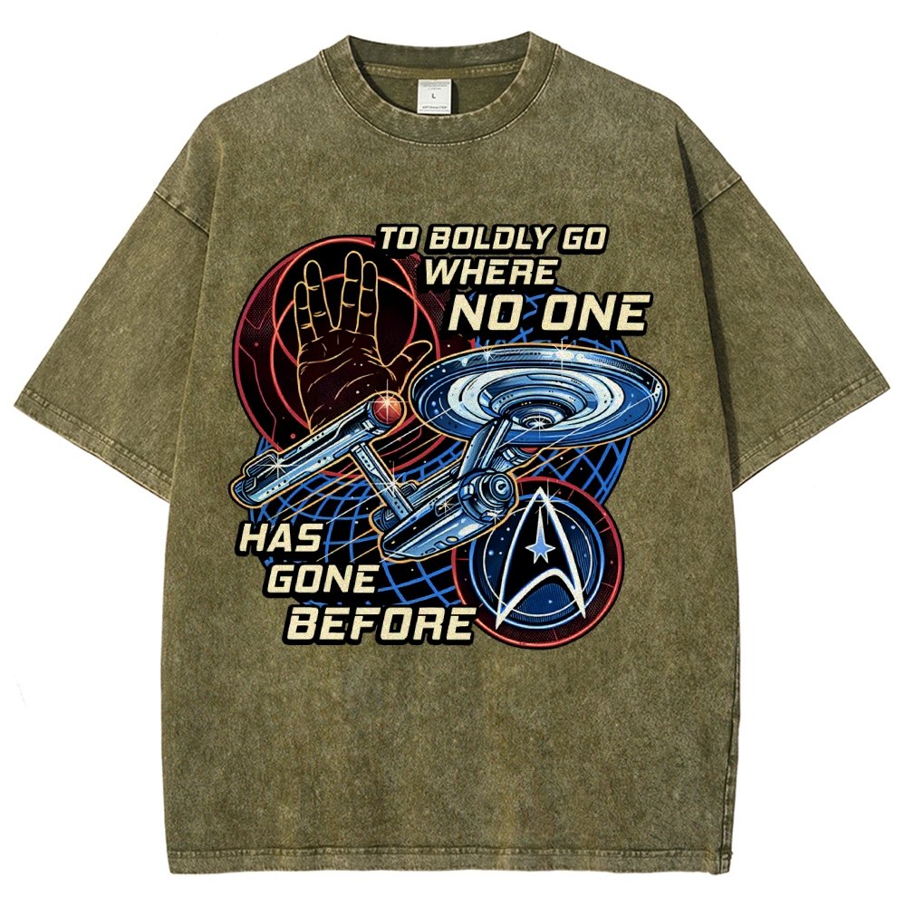 To Boldly Go Where Few Have Gone Before Vintage Distressed T-shirt