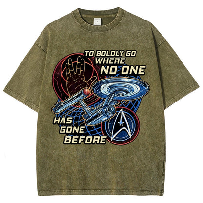 To Boldly Go Where Few Have Gone Before Vintage Distressed T-shirt