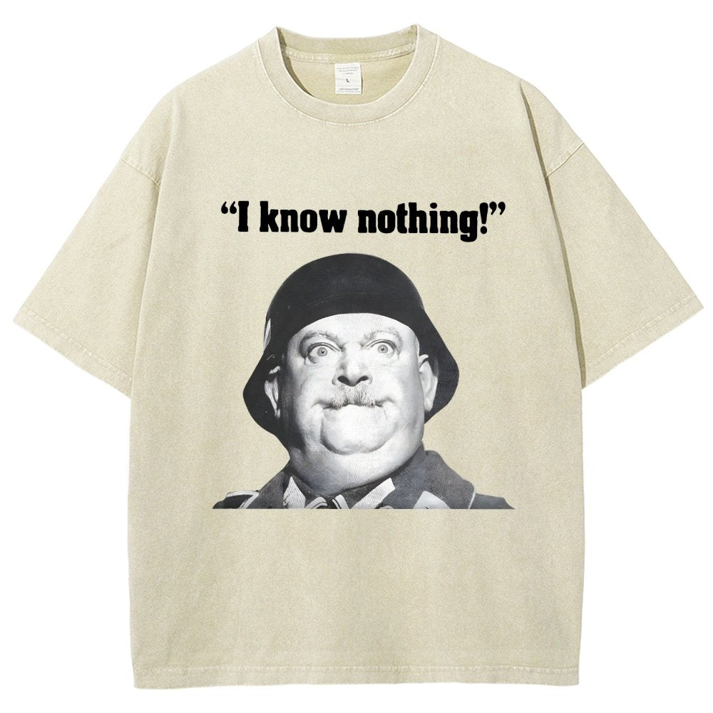 I Know Nothing Art Print Vintage Distressed T-shirt