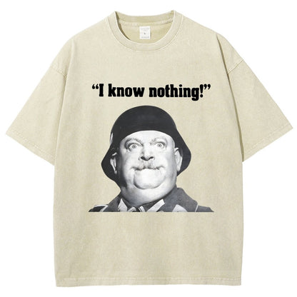I Know Nothing Art Print Vintage Distressed T-shirt