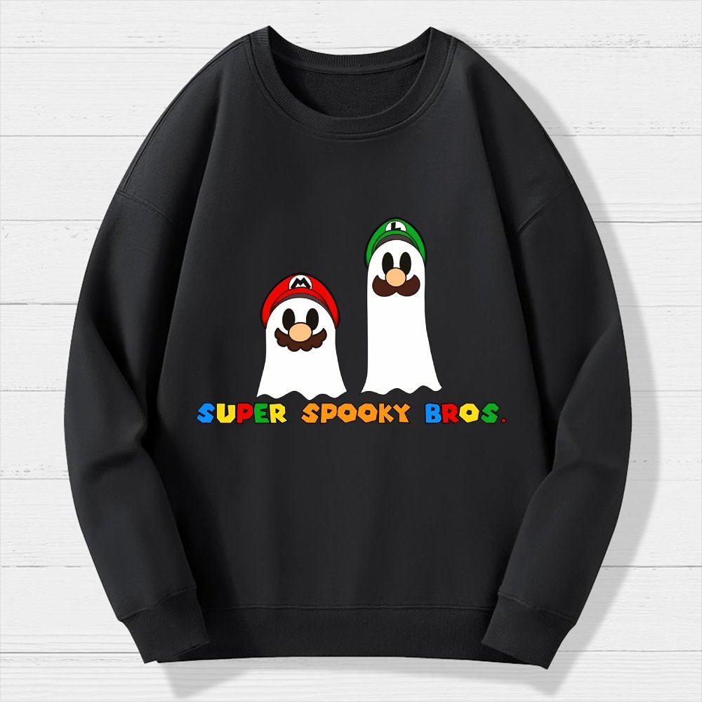 Retro Gamer Brother Ghosts Geek Cotton Sweatshirt