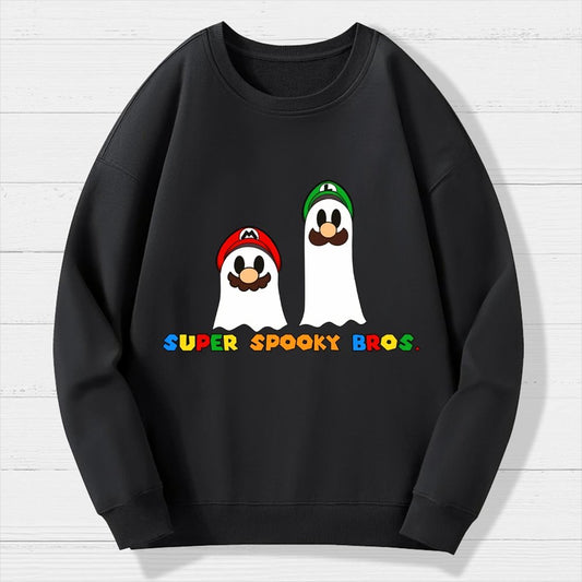 Retro Gamer Brother Ghosts Geek Cotton Sweatshirt